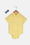Baby Boys Attached Tie Short Sleeve Casual Bodysuit Yellow