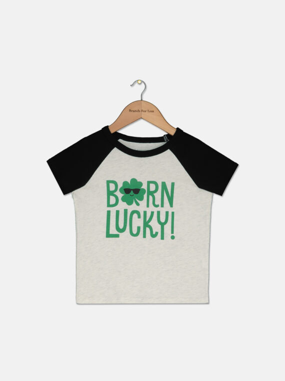 Baby Boys Born Lucky T-Shirt Snow Owl Heather