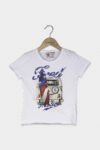 Baby Boys Graphic Print with Surf Board Chain Tee White