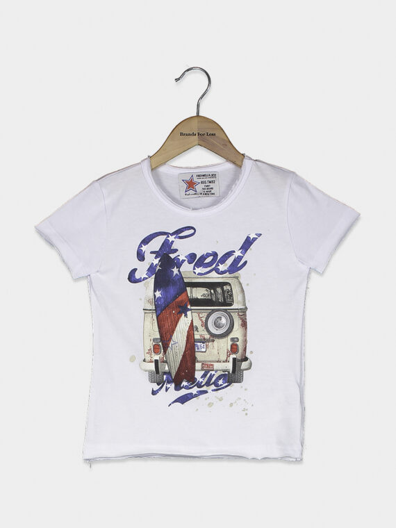 Baby Boys Graphic Print with Surf Board Chain Tee White