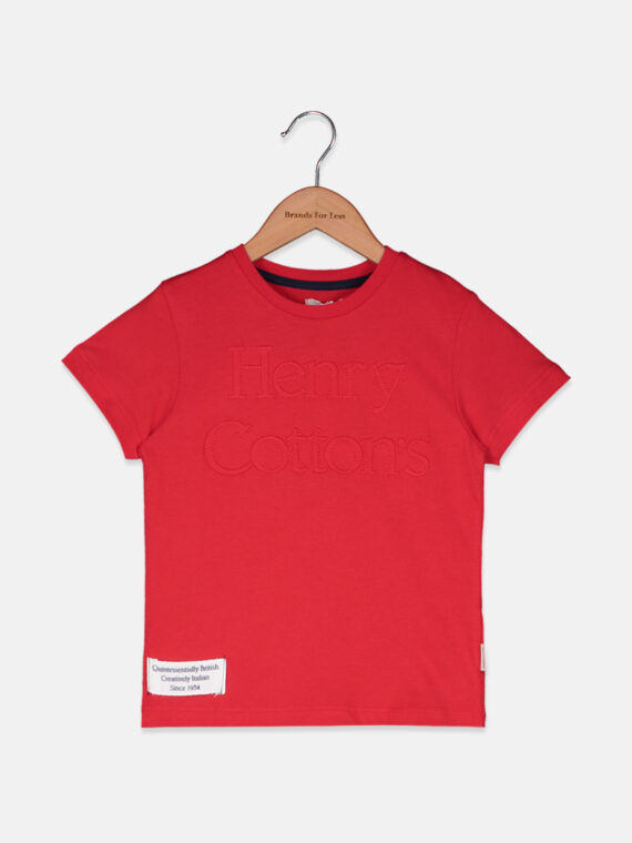Baby Boys Short Sleeve Embossed Logo Tee Red