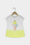 Baby Girls Ice Cream-Print T-Shirt Bright White