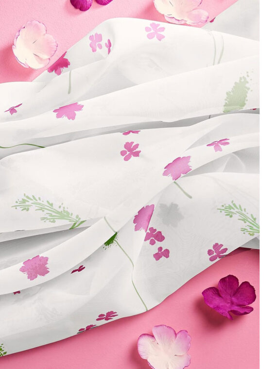 Decorative Fabric White Floral