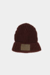 Kids Boy Patch Knitted Beanie Maroon