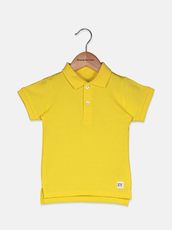 Kids Boys Plain Short Sleeve Polo Yellow