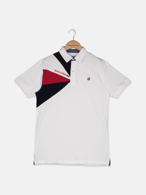 Kids Boys Spread Collar Short Sleeve Polo Shirt White/Navy/Red
