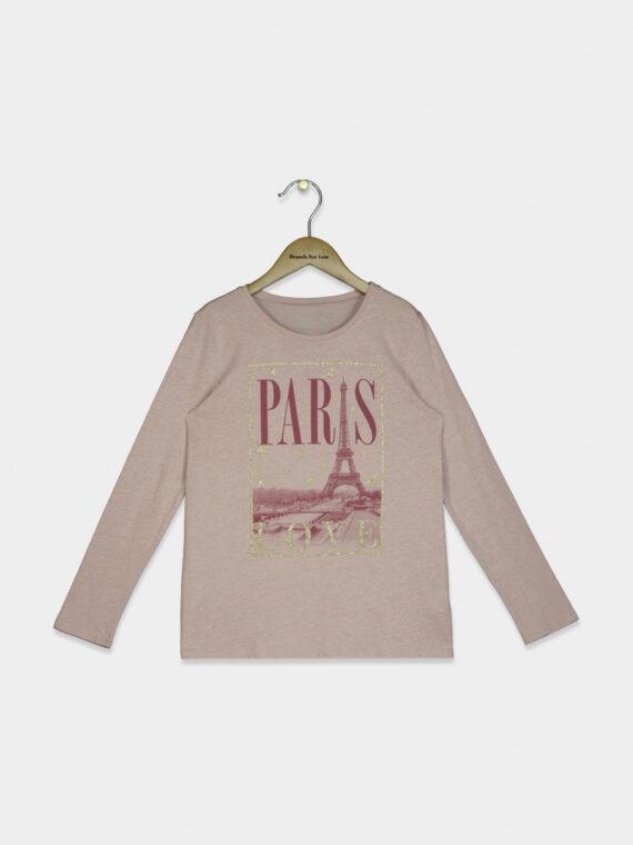 Kids Girl Paris Long Sleeve Tops Mauve