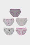 Kids Girls 5 Pack Cotton Panty White/Pink/Grey