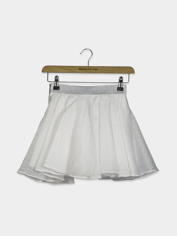 Kids Girls Pleated Skirt White