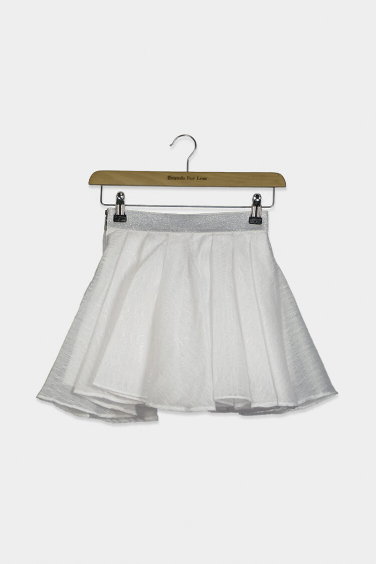 Kids Girls Pleated Skirt White