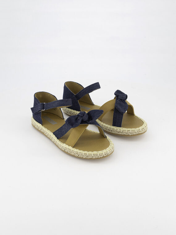 Kids Girls Velcro Sandals Navy/Khaki