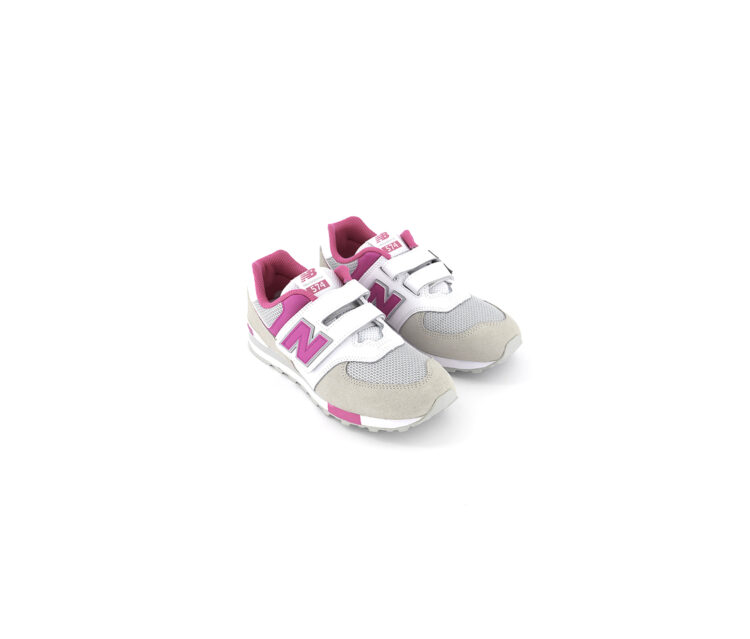 Kids Girls YV574FNG Velcro Strap Shoes White/Pink