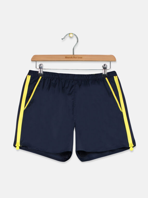 Little Girls Athletic Zipper Vent Shorts Navy/Yellow