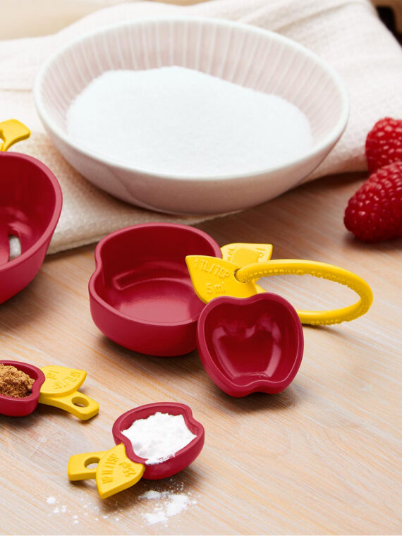 Measuring Spoon Set With Egg Separator Red/Yellow