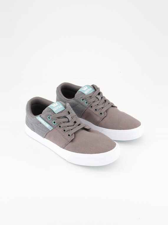 Mens Canvas Low Top Skate Sneakers Shoes Grey/Aquifier/White