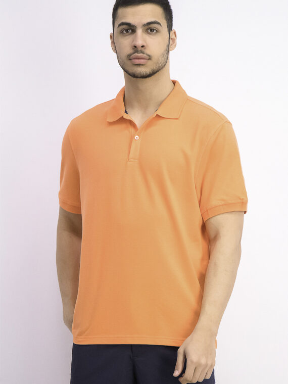 Mens Classic Fit Performance Pique Polo Salmon