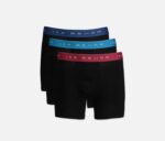 Mens Cotton Stretch Comfort & Performance 3 Pack Boxer Brief Black/Maroon/Navy/Blue