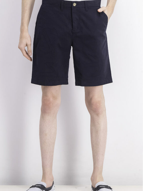 Mens Embroidered Casual Short Navy