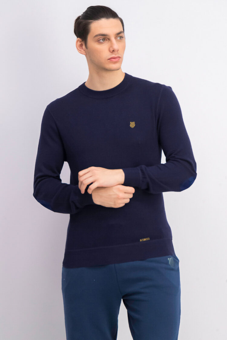 Mens Embroidered Logo Sweater Navy