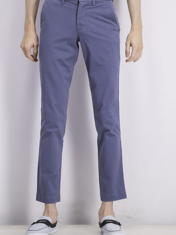 Mens Essential Khaki Slim Pants Blue
