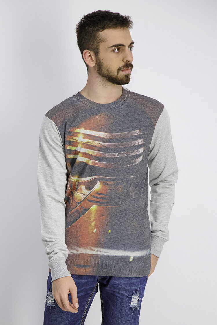 Mens Kylo Ren Graphic Sweater Gray