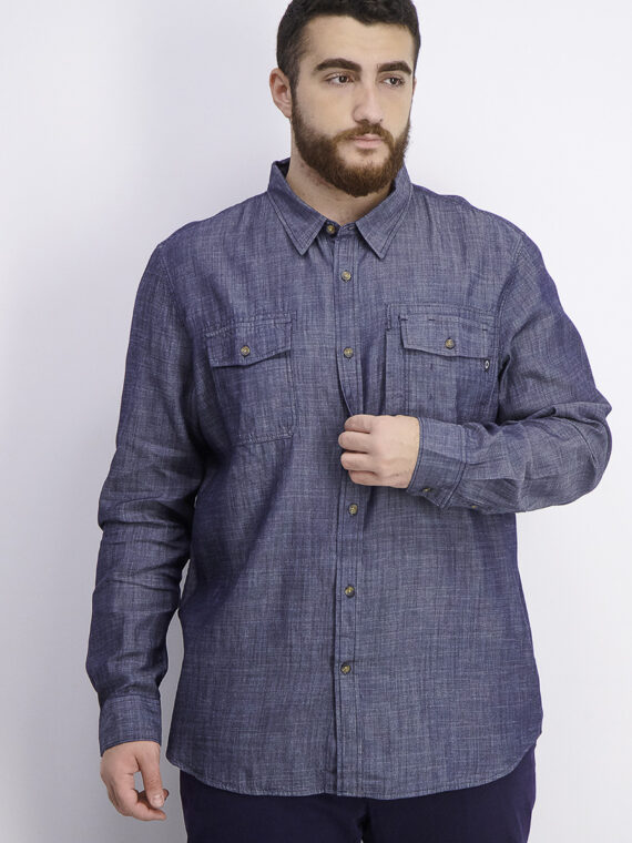 Mens Regular Fit Washed Woven Shirt Raw