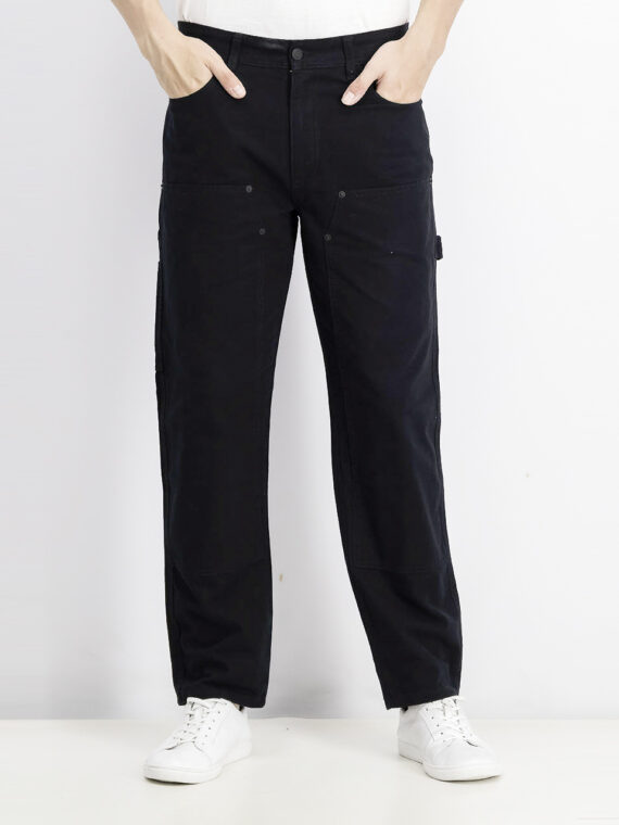 Mens Rowland Relaxed Fit Carpenter Pants Black