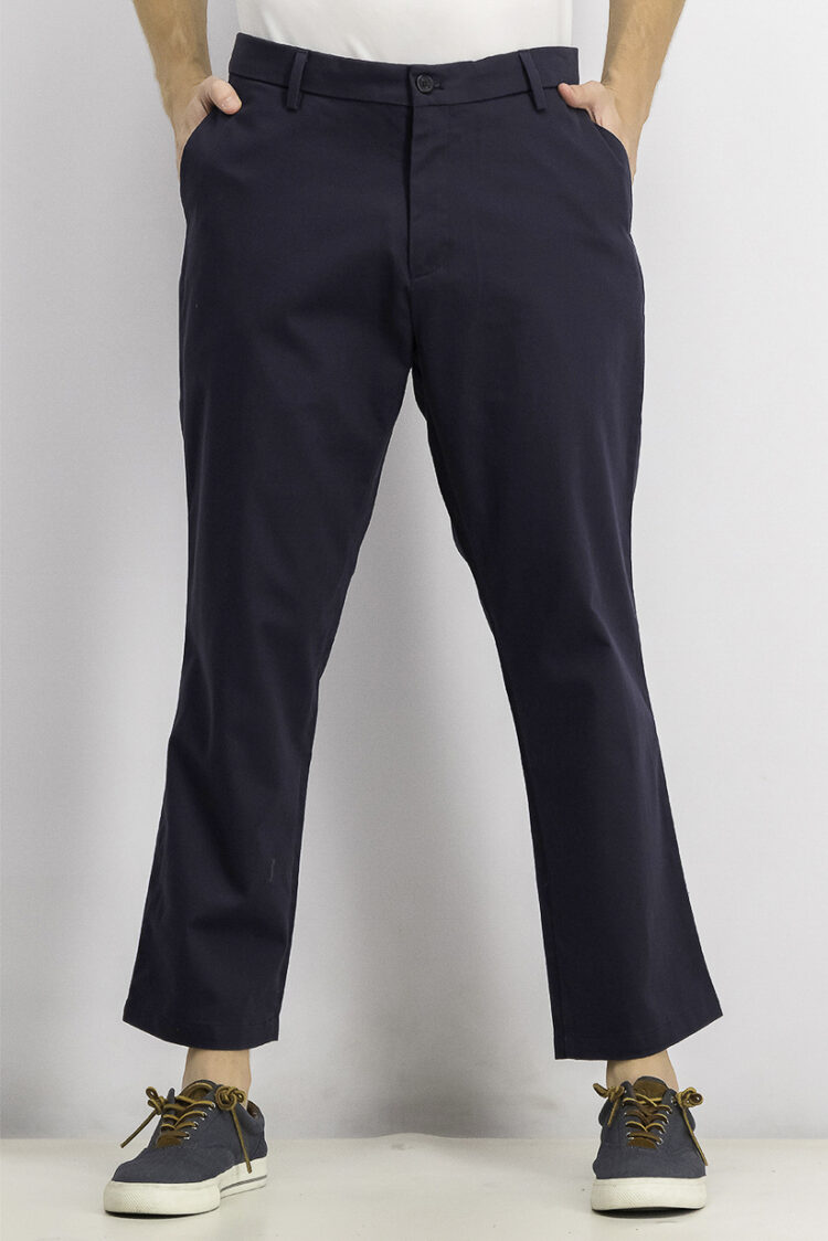 Mens Signature-Fit Straight-Tapered Pants Navy