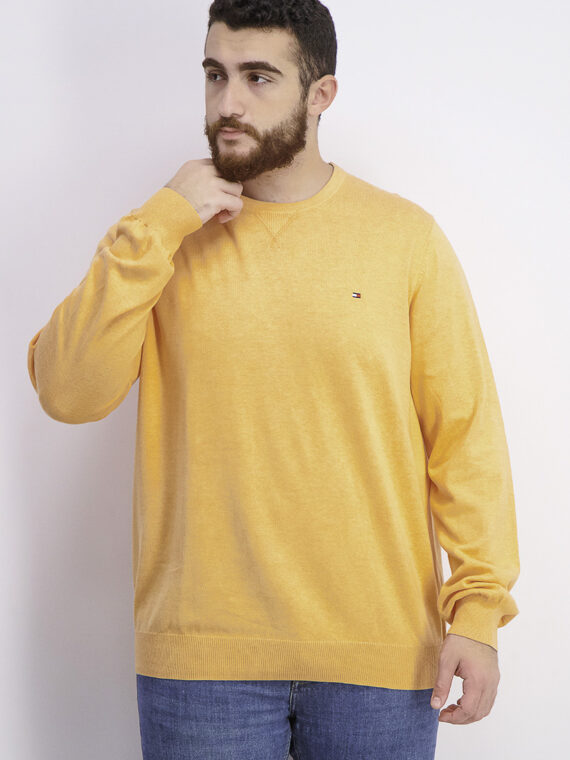 Mens Signature Regular-Fit Solid Sweater Orange