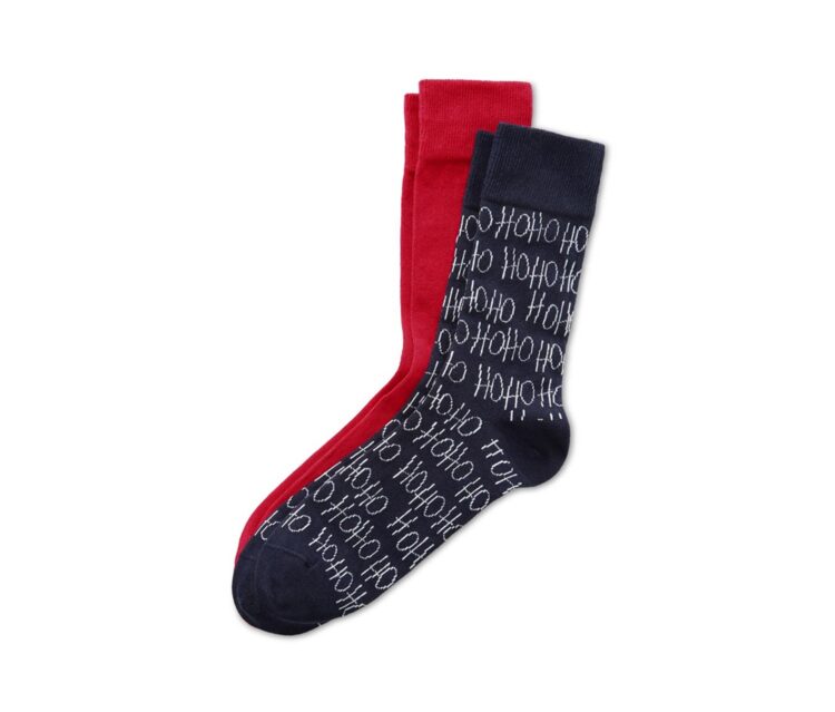 Mens Socks Set of 2 Red/Dark Blue