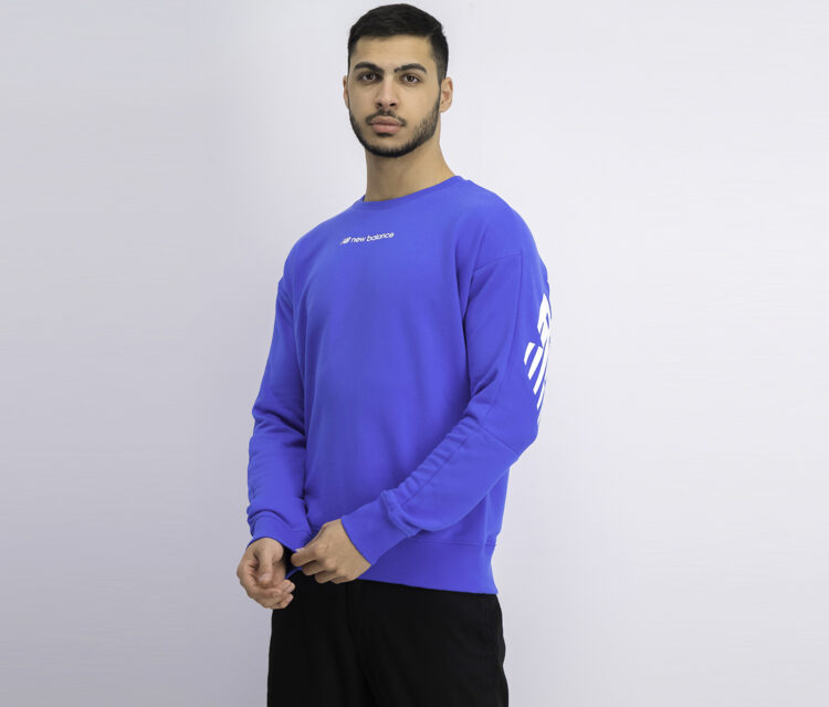 Mens Sport Style Optiks Crew Neck Sweater Blue