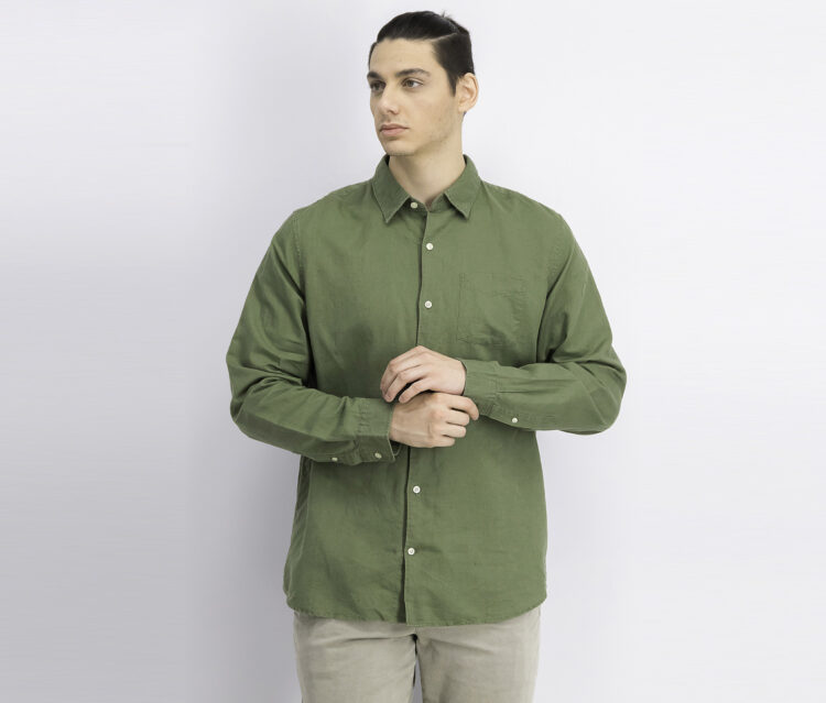 Mens Standard Fit Long Sleeves Shirts Green