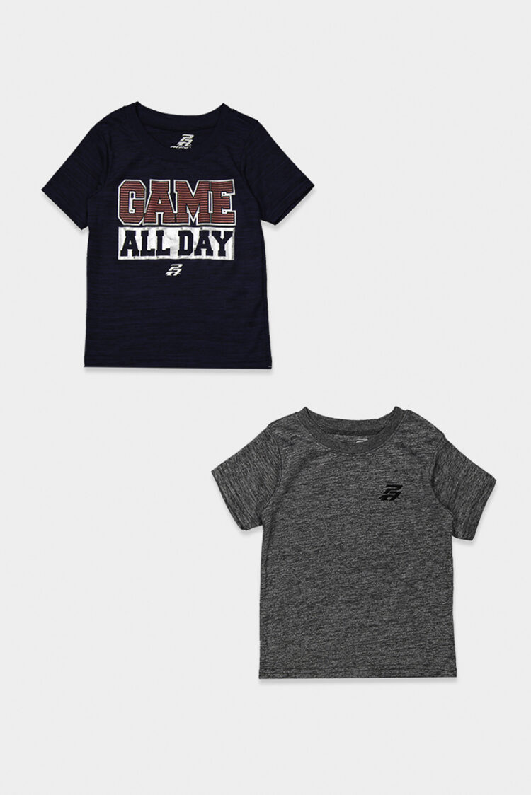 Toddler Boys 2 Pack Game All Day Active Top Navy/Grey
