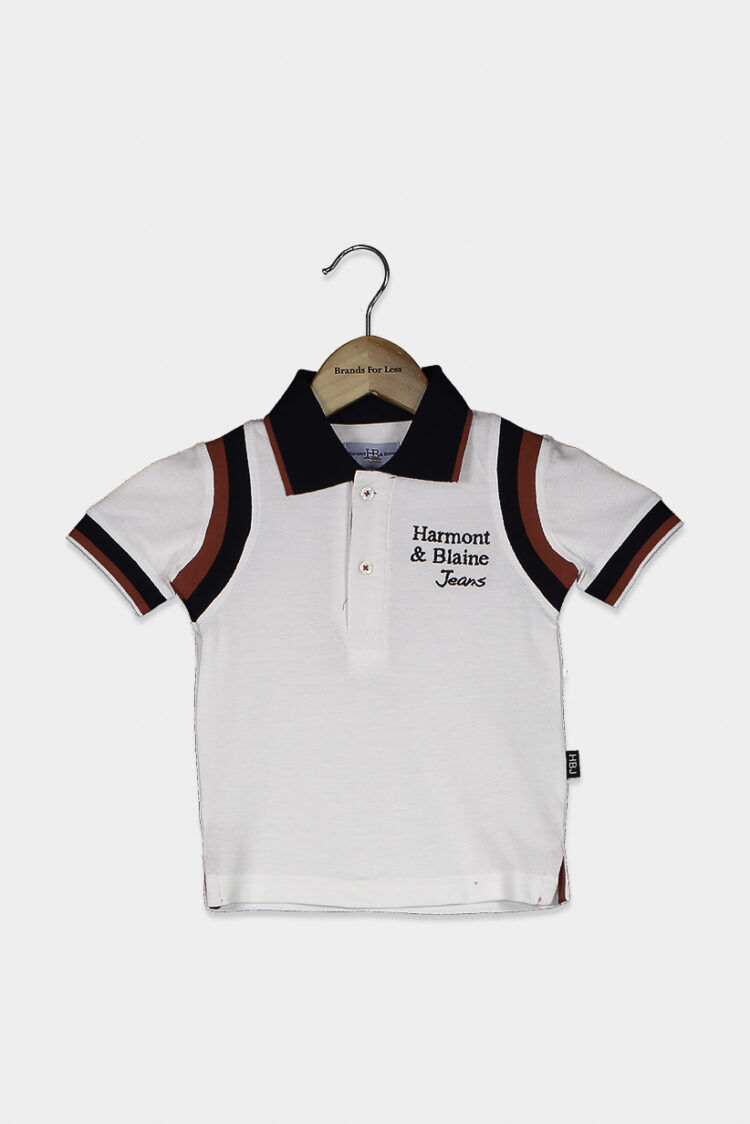 Toddler Boys Spread Collar Polo Shirt Navy/White