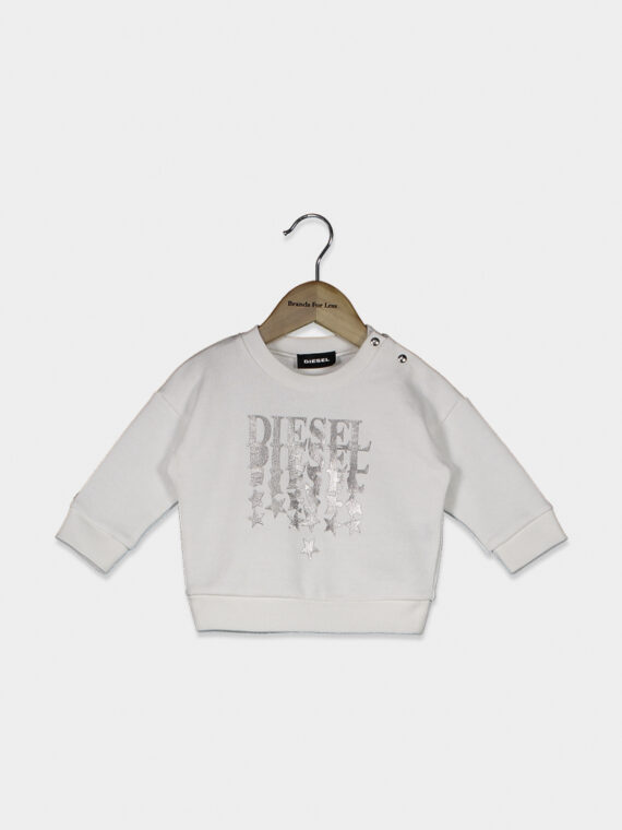 Toddler Girls Graphic-Print Pull-Over Sweater White