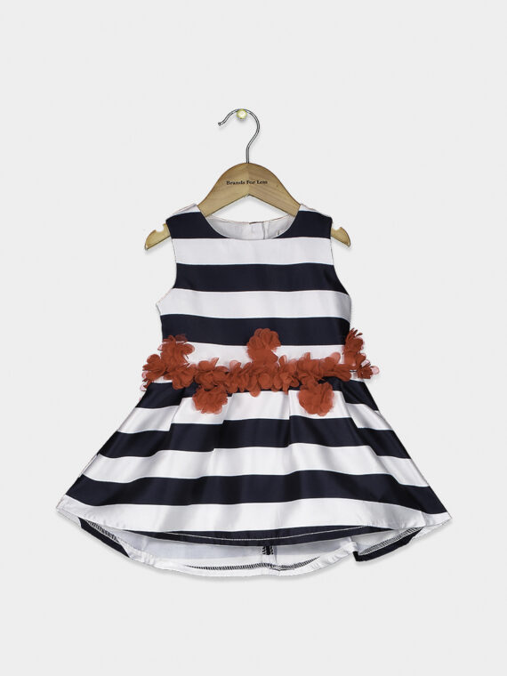 Toddler Girls Stripe Sleeveless Dress Navy Blue
