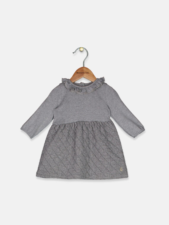 Toddlers Baby Girls Long Sleeve Dress Grey