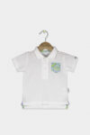 Toddlers Boys Spread Neck Short Sleeve Polo Shirt White