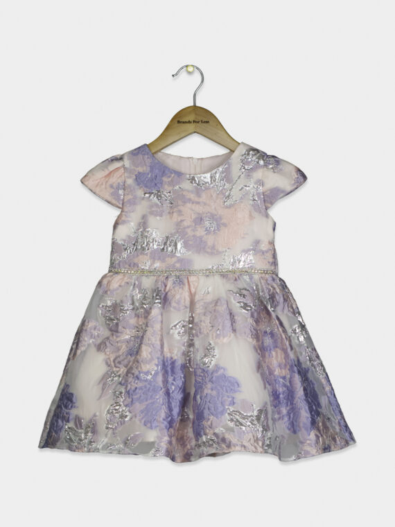 Toddlers Girls Floral Burnout Dress Lilac Combo