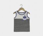 Toddlers Sleeveless Top Grey/White/Blue