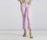 Women Cropped Button Pants Pink