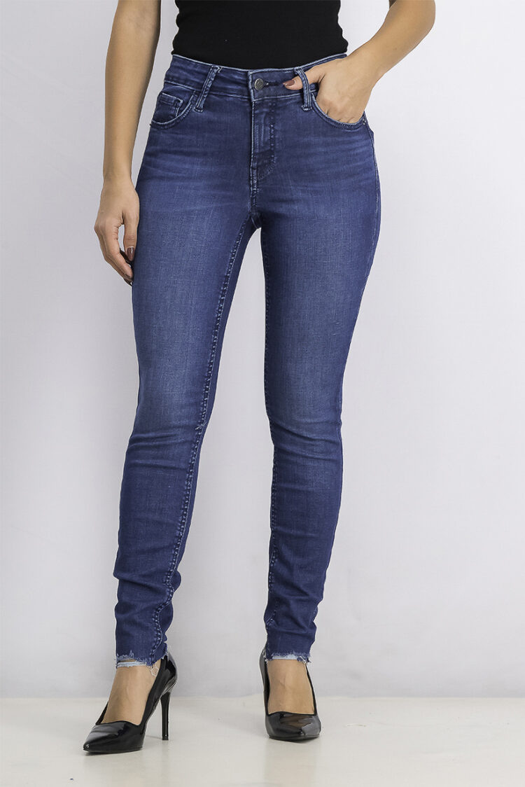 Womens Ankle Length Super Skinny Jeans Denim Blue