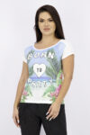 Womens Born To Party Top White Combo