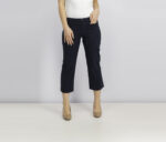 Womens Cotton Crop Trousers Navy
