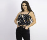 Womens Cropped Top Black Combo