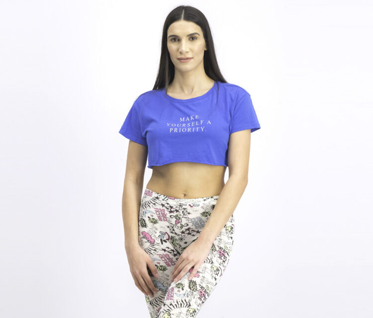 Womens Cropped Tops Blue