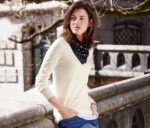 Womens Fine knit Sweater White