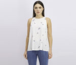 Womens Floral Tank Top Off White