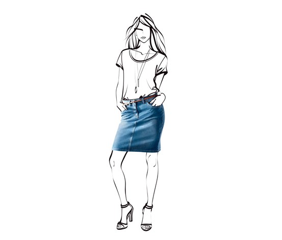 Womens Jeans Skirt Light Blue Denim