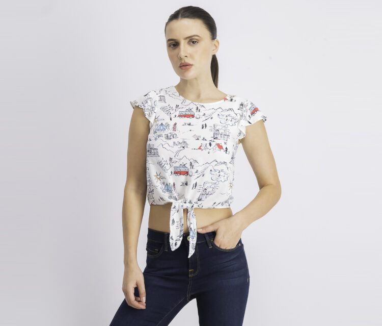 Womens Knotted Blouse White